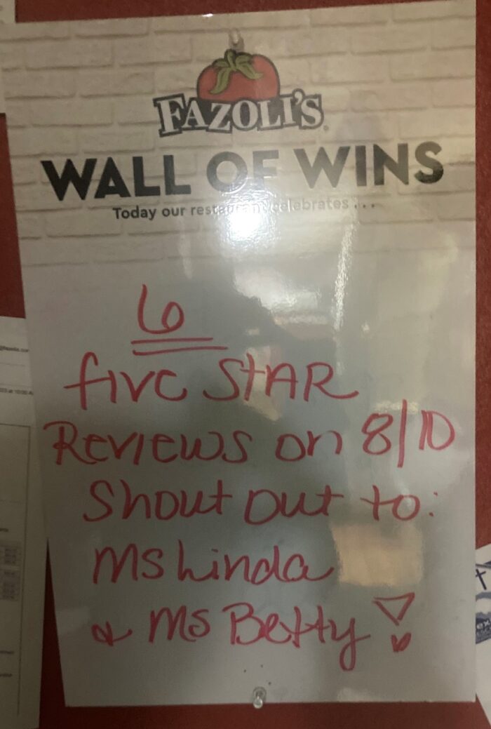 6 five star reviews on 8/10. Shout out to Ms Linda, Ms Betty!